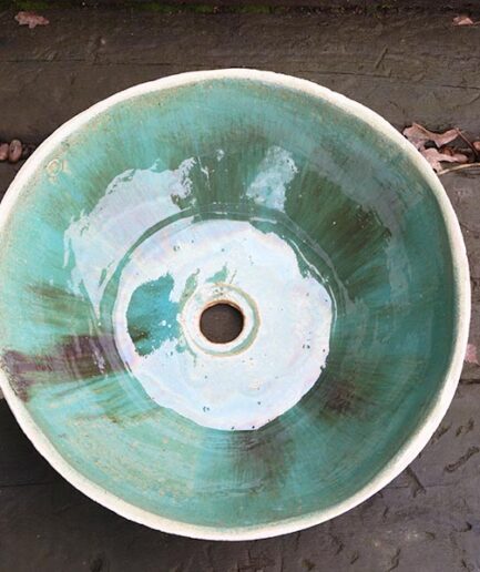 Umywalka Nablatowa "Perła" Ręcznie Robiona z Przyjaznej Naturze Ceramiki w Odcieniu Turkusowym