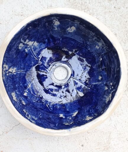 Umywalka "Księżycowa" Umywalka Ceramiczna w Odcieniu Kobaltu