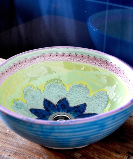 umywalka folkowa żółta