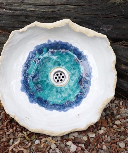 Umywalka Biała Muszla Morska ceramiczna nablatowa