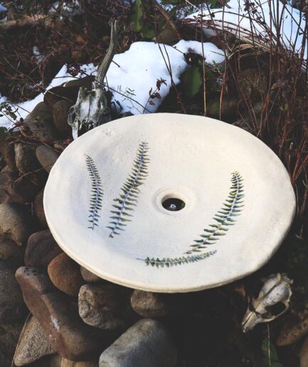 Paprociowa Umywalka Ceramiczna podblatowa: Harmonia Natury w Kształcie Okręgu