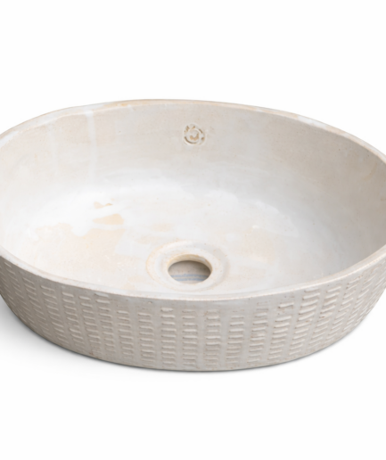 Biała umywalka owalna