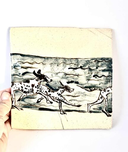 Ceramiczna płytka „Pieski nad morzem”