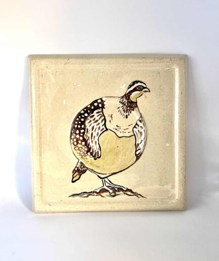 Ręcznie malowany kafel ceramiczny z przepiórką