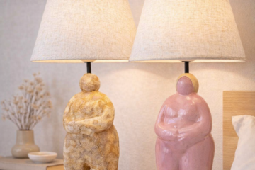 lampa stołowa kobieta z abażurem