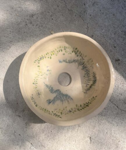 Ręcznie malowana umywalka "Paproć" – naturalna elegancja