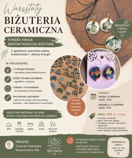 Warsztaty tworzenia biżuterii ceramicznej