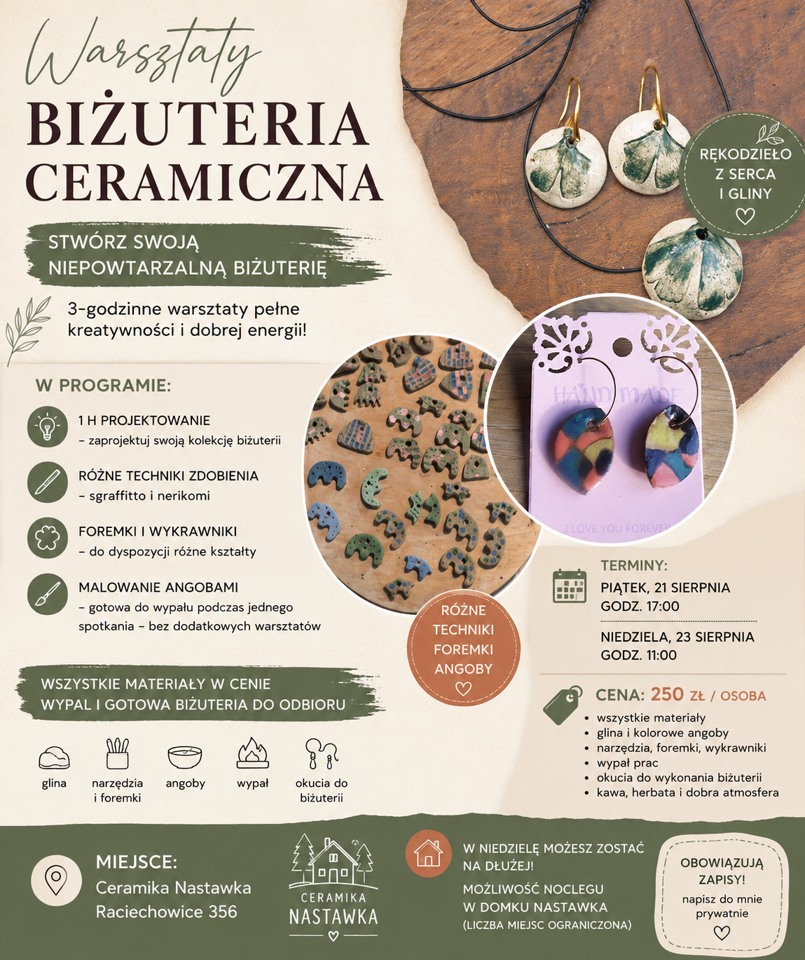 Warsztaty tworzenia biżuterii ceramicznej Warsztaty tworzenia biżuterii ceramicznej